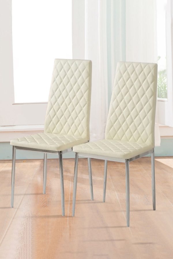 2pcs PVC High Back Modern Dining Chairs