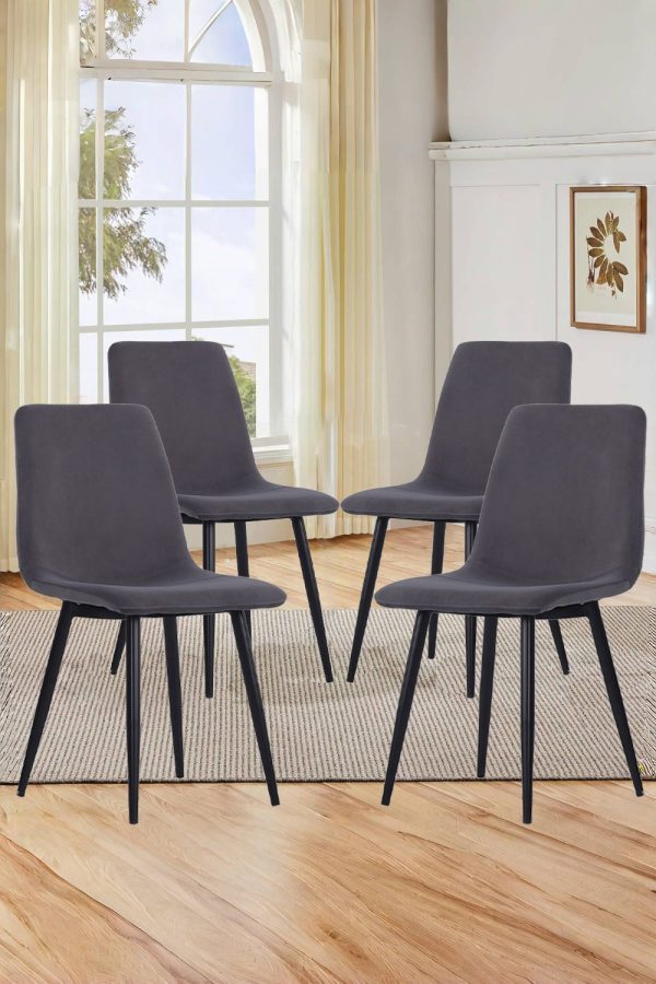 2Pcs Modern Velvet Upholstered Dining Chairs Dressing Chairs