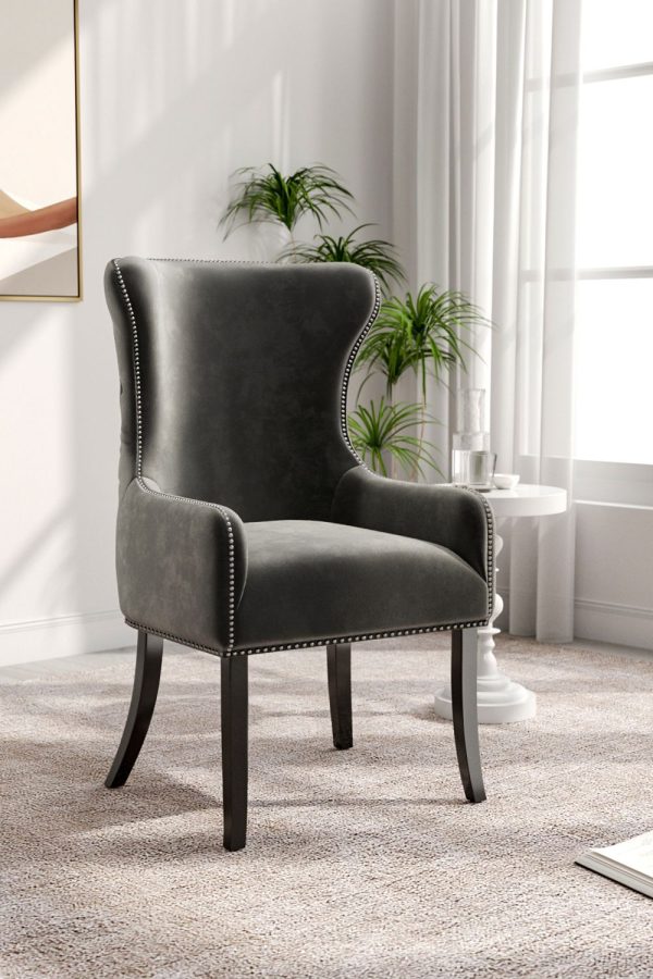 Luxury Wooden Velvet Upholstered Dining Chair High Back Dressing Chair