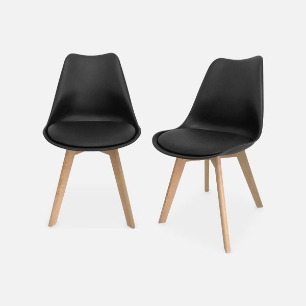 Pair Of Scandi style Dining Chairs With Wooden Legs