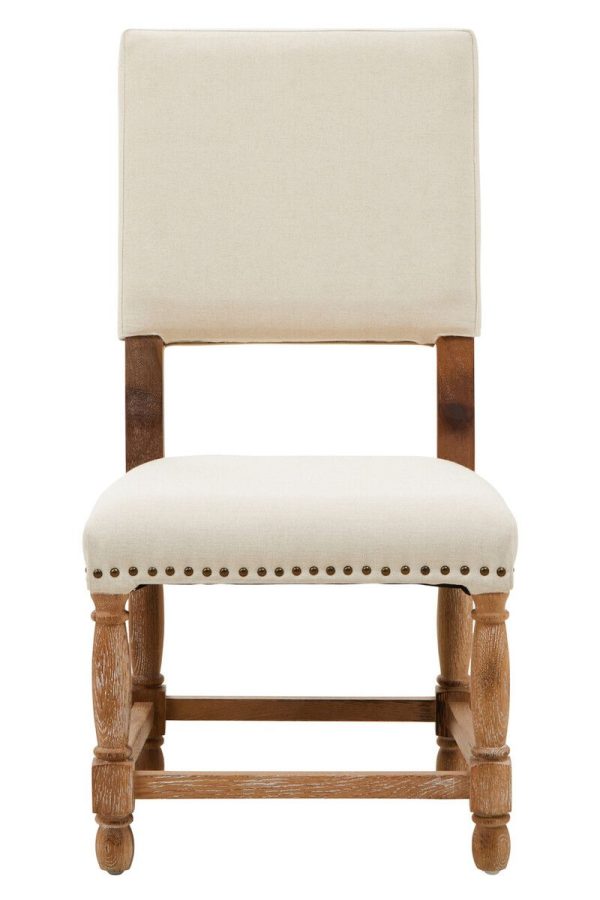 Modern Oak Burn Whitewash Linen Dining Chair Sturdy Modern Dining Chair For Kitchen Rustic Modern Chair