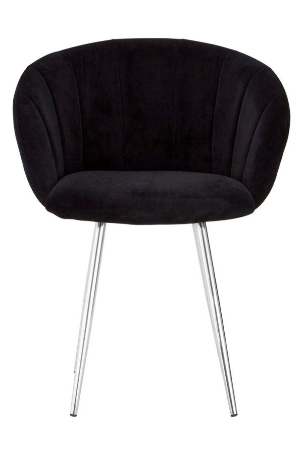 Interiors by Premier Black Velvet Chair Backrest Dining Chair Easy to Clean Swivel Dining Armchair Comfortable Armchair