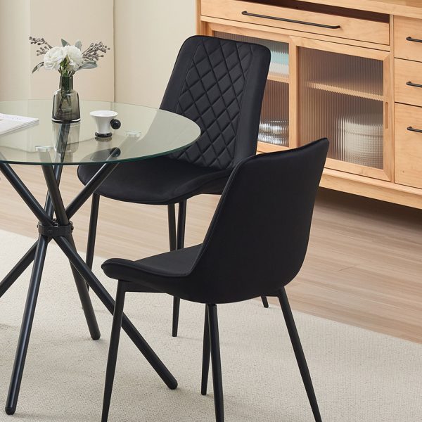 Dining Chairs Set of 6 Black Leather Kitchen Chairs