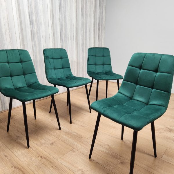 Dining Chairs Set Of 4 Green Tufted Chairs Velvet Chairs Soft Padded Seat Living Room Chairs Kitchen Chairs Dining Room