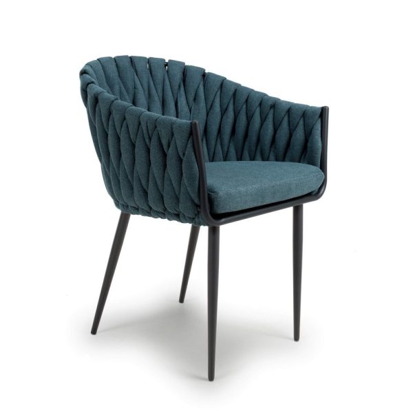 Pandora Braided Blue Dining Chair