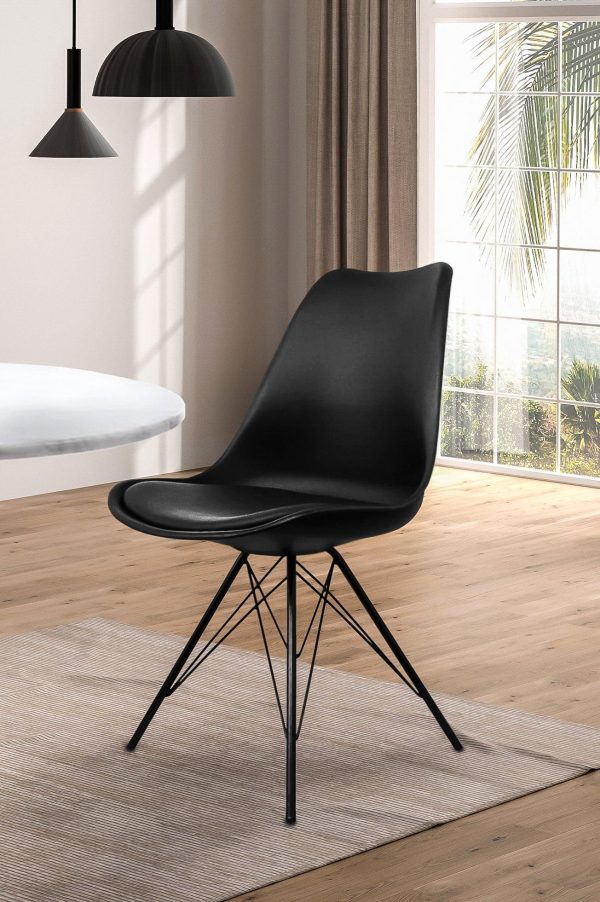 Soho Plastic Dining Chair with Black Metal Legs