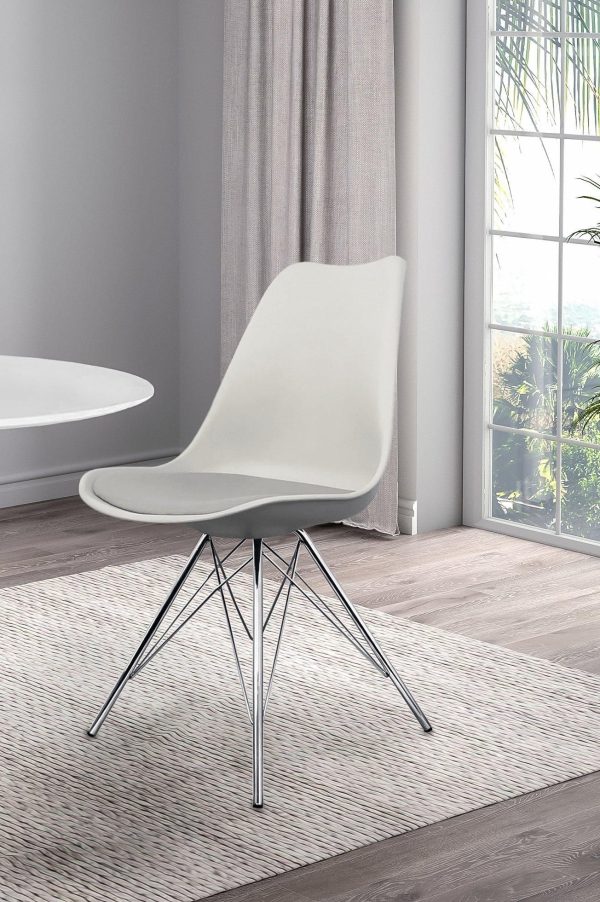 Soho Plastic Dining Chair with Pyramid Dark Wood Legs