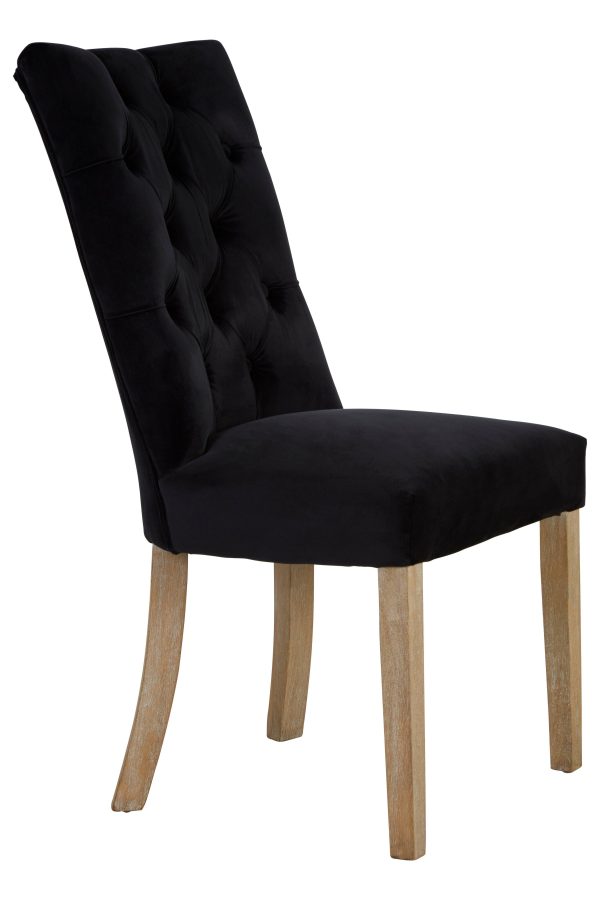 Linen Dining Chair with Wooden Legs