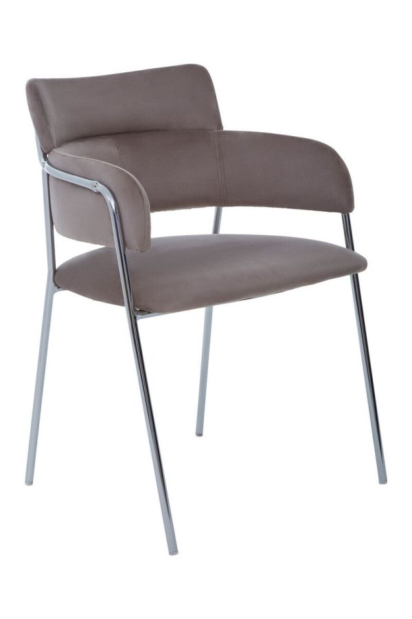 Interiors by Premier Tamzin Velvet Dining Chair With Chrome Finish