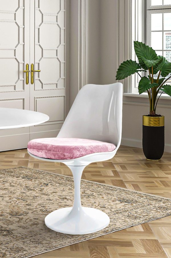 White Tulip Dining Chair with Luxurious Cushion