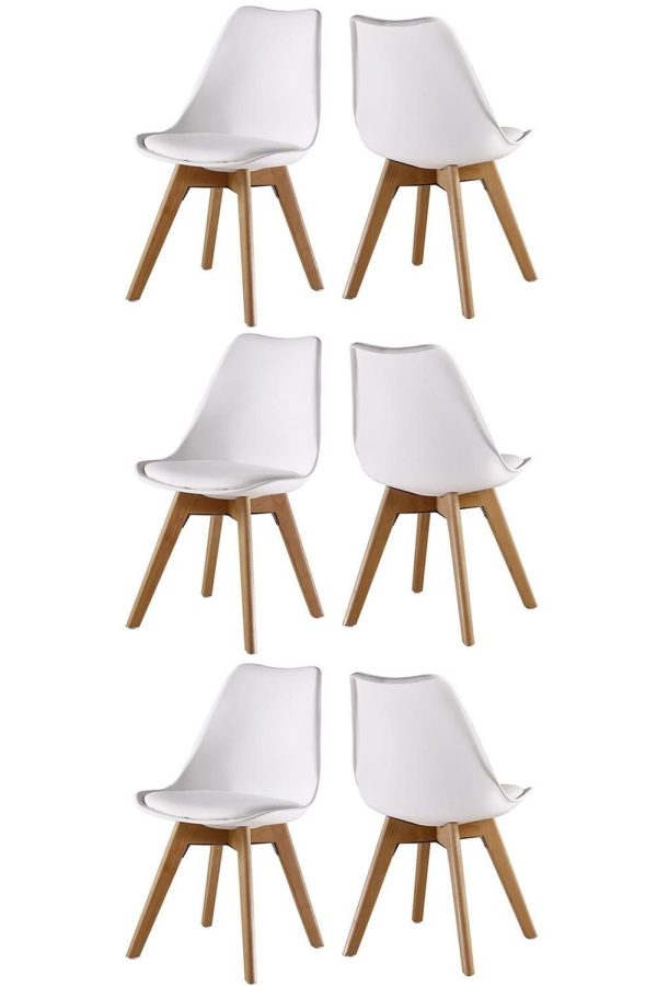 Set of 6 Lorenzo Tulip Padded Dining Chair