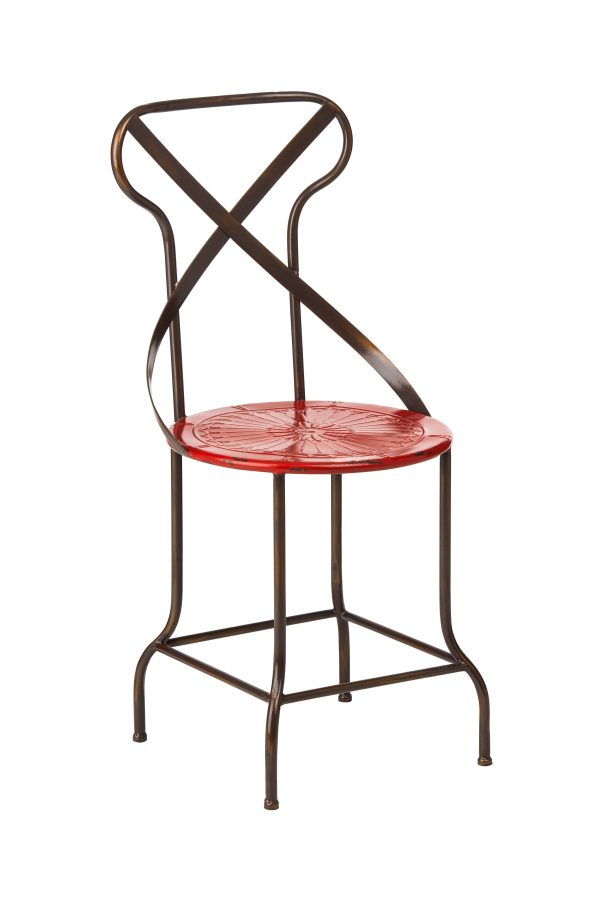 Red Metal Chair Exquisite Metal Dining Chair Relaxing Footrest Metal Dining Chair