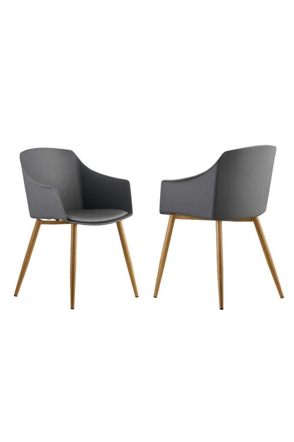 Set of 2 Eden Dining Chairs with Leather Cushions Dining Armchair