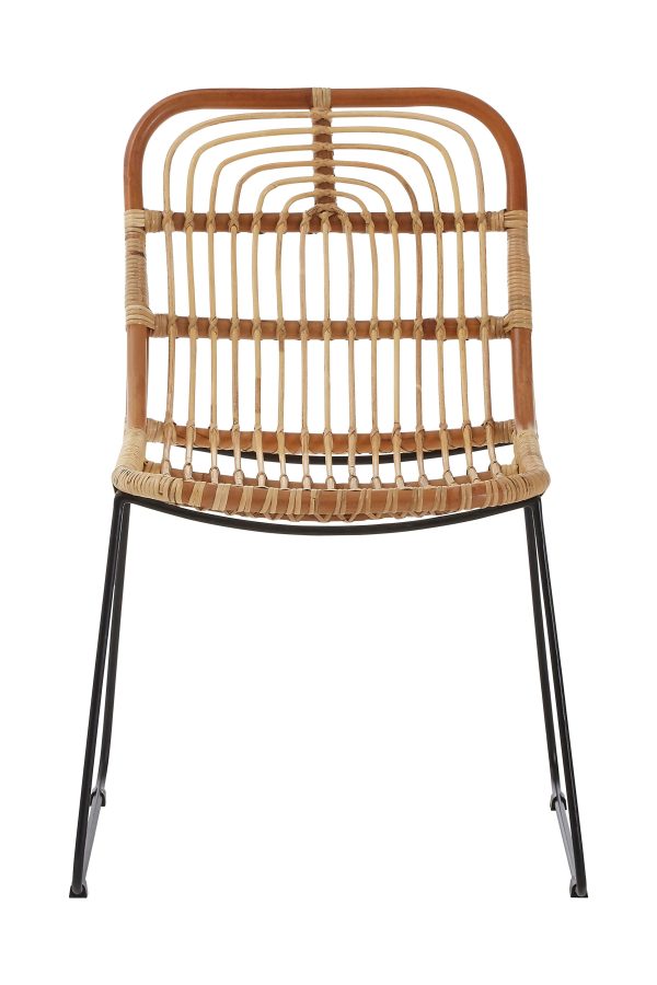 Tiger Chair Breathable Rattan Dining Chair Easy to Clean Rattan Chair Backrest Rattan Outdoor Chair