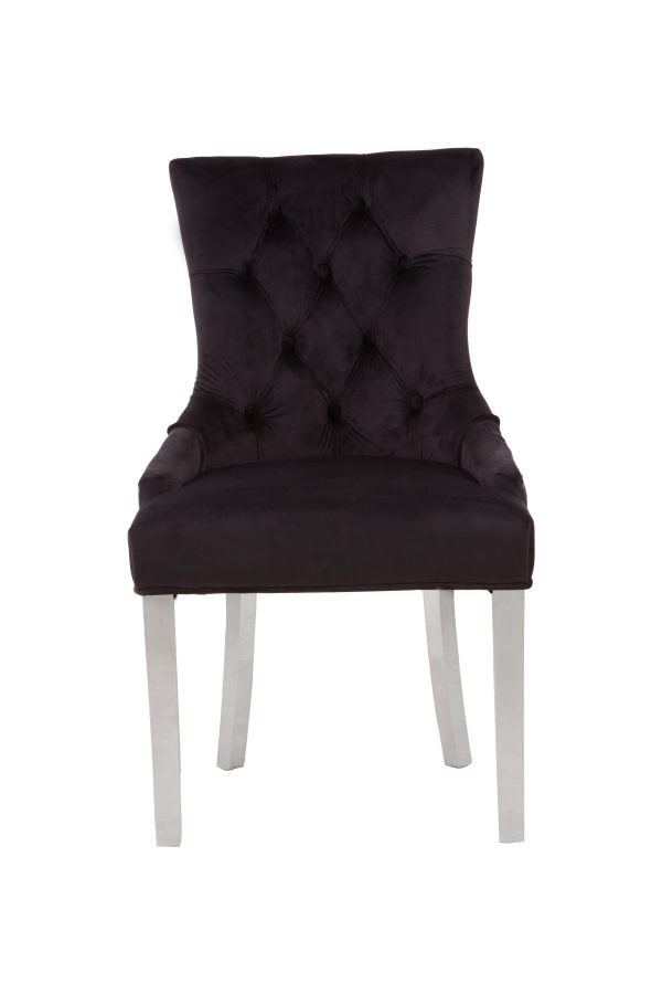 Stylish Black Velvet Dining Chair Modern Chair For Kitchen Counter Comfortable Velvet Upholstered Chair