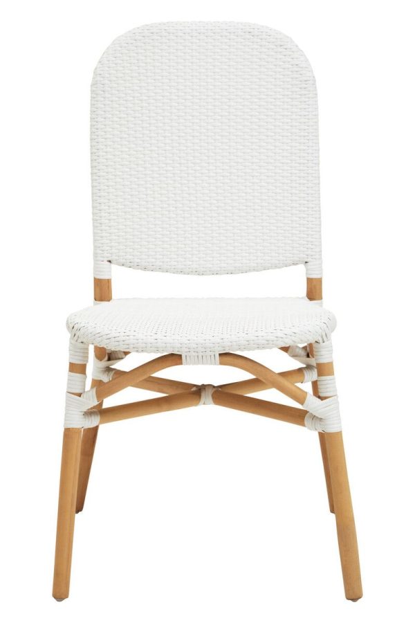 Interiors by Premier White Natural Rattan Dining Chair Cane Dining Chair Outdoor Rattan Chair Sturdy Wood Dining Chair