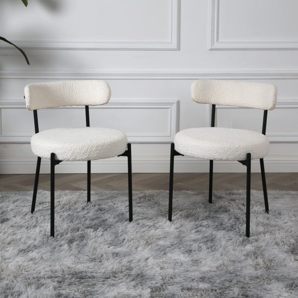 Muffin Set of 2 Dining Chairs in Boucle Cream