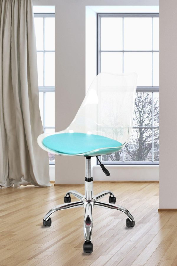 Soho Clear Plastic Dining Chair with Swivel Base