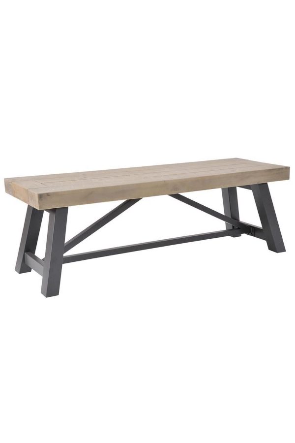 132M Industrial Inspired Modern Solid Pine Dining Bench