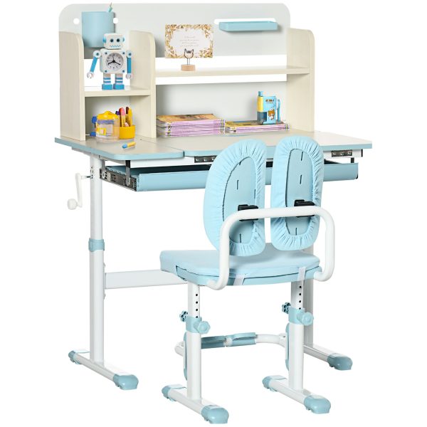 Kids Desk and Chair Set Height Adjustable Study Table for 3 12 Years