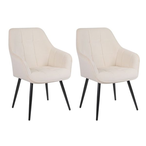 2PC Velvet Tub Accent Dining Chairs