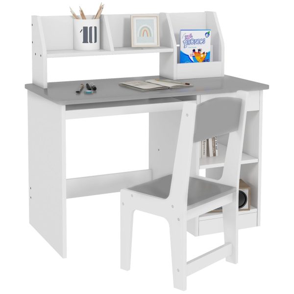 2 Pieces Kids Desk and Chair Set with Storage for 5 8 Year Old