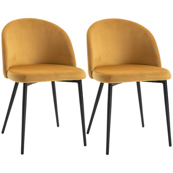 Modern Upholstered Fabric Bucket Seat Dining Chairs Set of 2