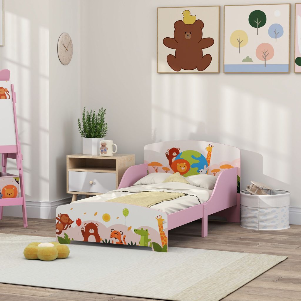 Toddler Bed Cute Animal Themed Kids Bed Frame 143 x 77 x 60cm