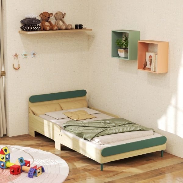 Toddler Bed Kids Bed w Safety Rail 195 x 103 x 605cm Green