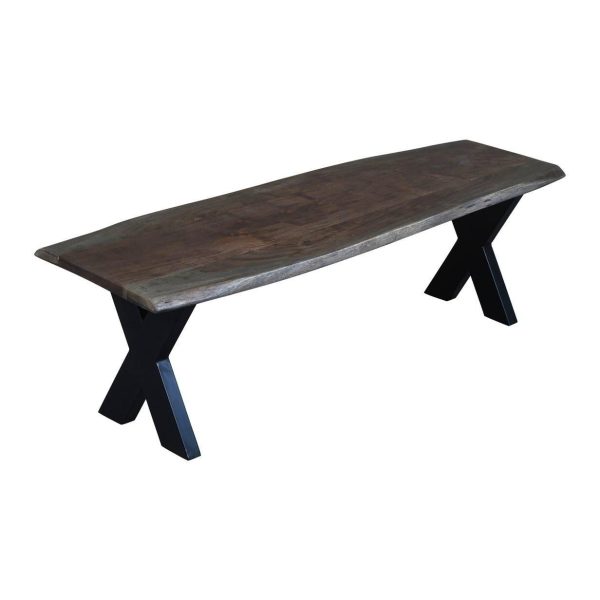 Live Edge Acacia Wood Dining Bench