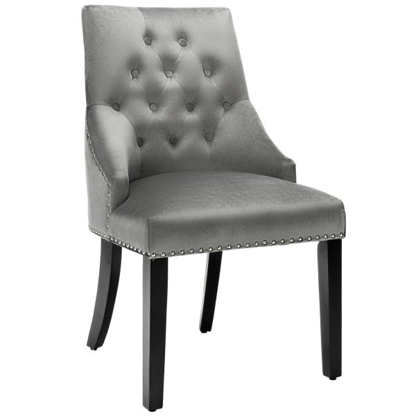 Modern Button Tufted Dining Chair Upholstered Side Chair with Nail head Trim