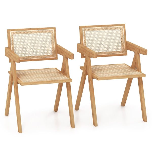 Set of 2 Dining Chair Armless Spindle Back Kitchen Chairs With Ergonomic Seat