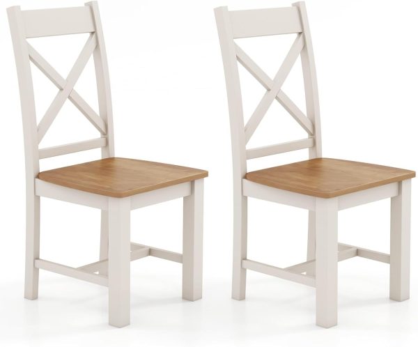 Dining Chairs Set of 2 Wooden Side Chairs Farmhouse High Back Wood Legs