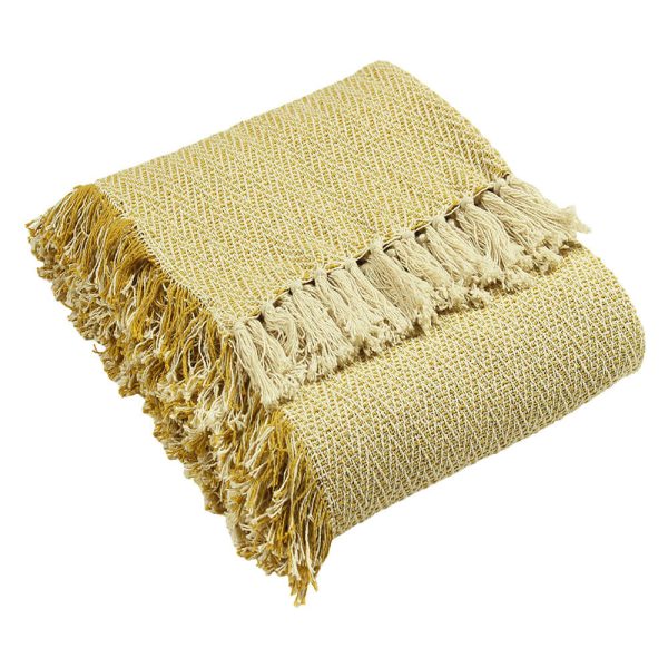 Thea Herringbone Throw Ochre Ochre