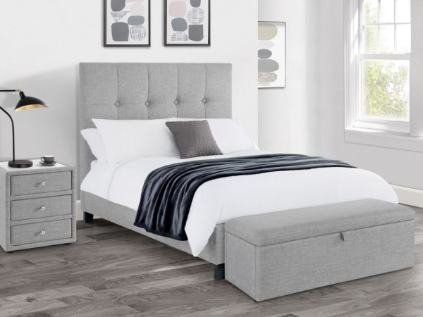 Julian Bowen Sorrento Bed Double Light Grey Fabric Bed