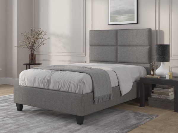 British Bed Company Wallace Double Naples Silver Fabric Bed