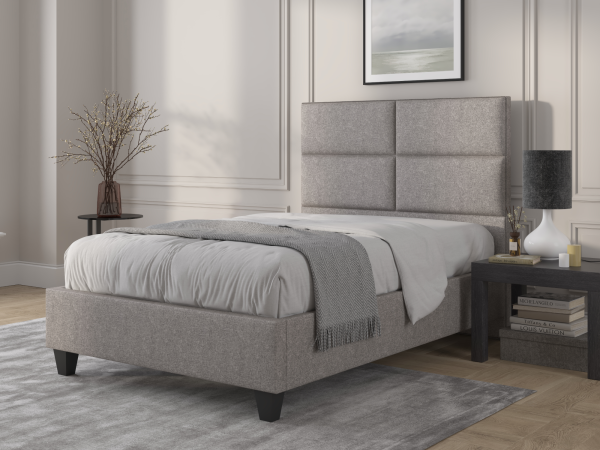 British Bed Company Wallace Super King Carina Silver Fabric Bed