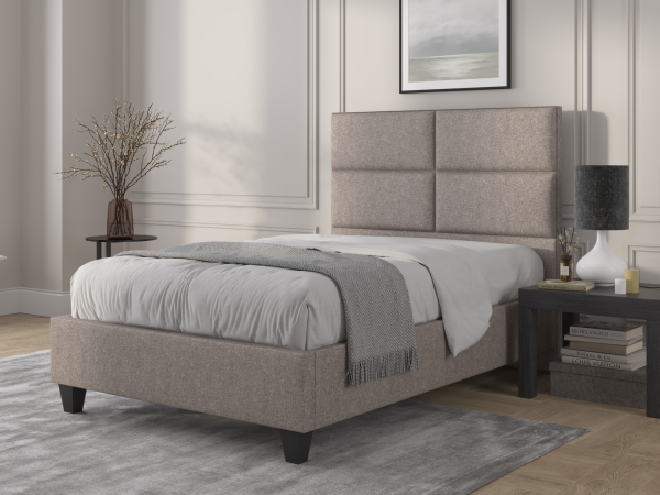 British Bed Company Wallace Double Venice Silver Fabric Bed