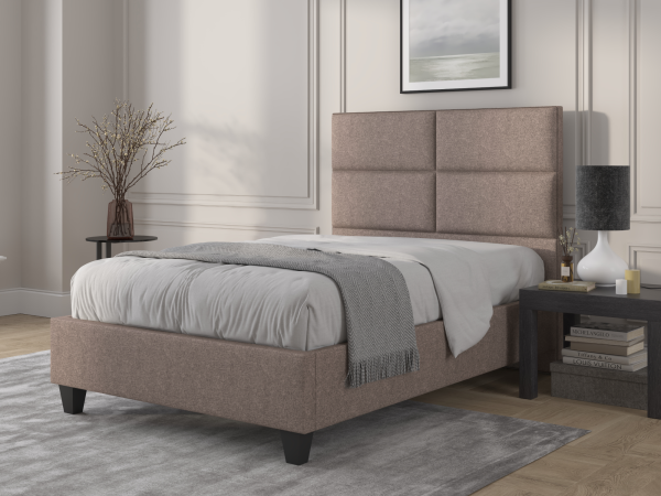 British Bed Company Wallace Double Bronze Wool Fabric Bed