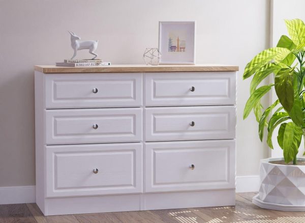 Texas 6 Drawer Chest   White