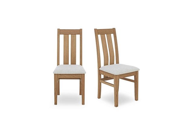 Augusta Pair of Wooden Slatted Back Dining Chairs