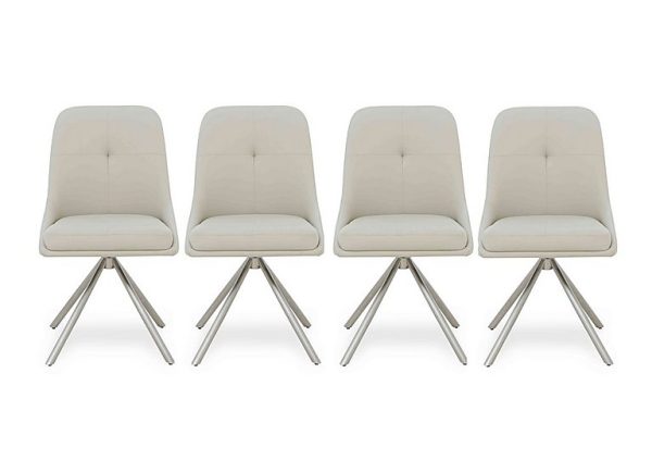 Avorio Set of 4 Swivel Dining Chairs