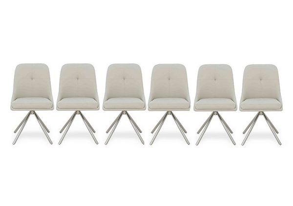 Avorio Set of 6 Swivel Dining Chairs