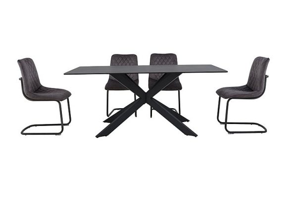 Creed Large Table and 4 Chairs Dining Set