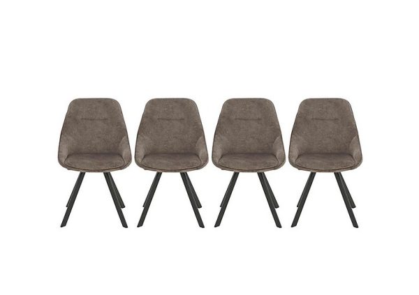 Enterprise Set of 4 Quilted Swivel Dining Chairs