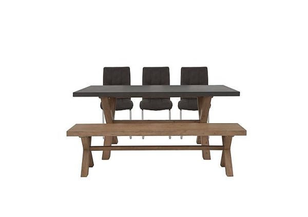 Fusion Large Table 3 Chairs and Dining Bench Set