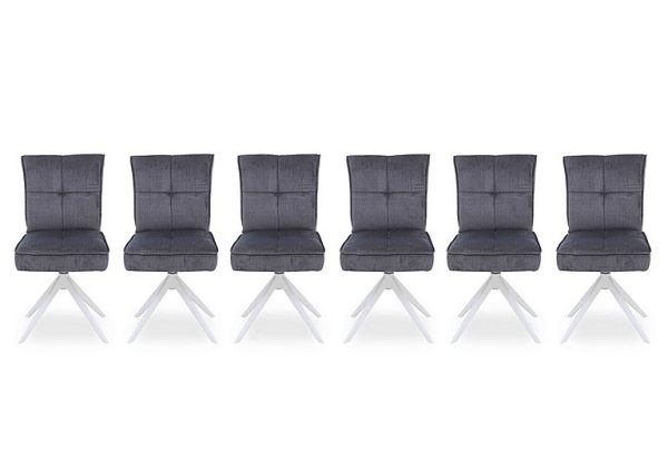 Glacier Set of 6 Swivel Dining Chairs