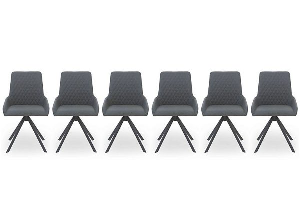 Matteo Set of 6 Faux Leather Dining Chairs