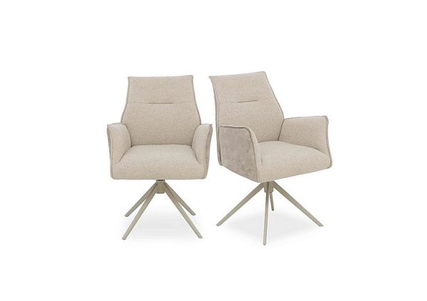 Mirage Pair of Swivel Dining Arm Chairs