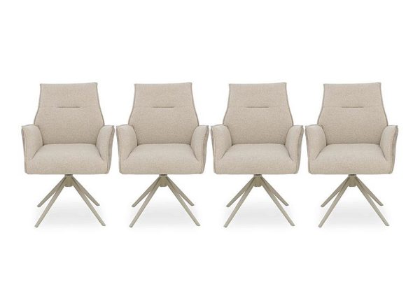 Mirage Set of 4 Swivel Dining Arm Chairs